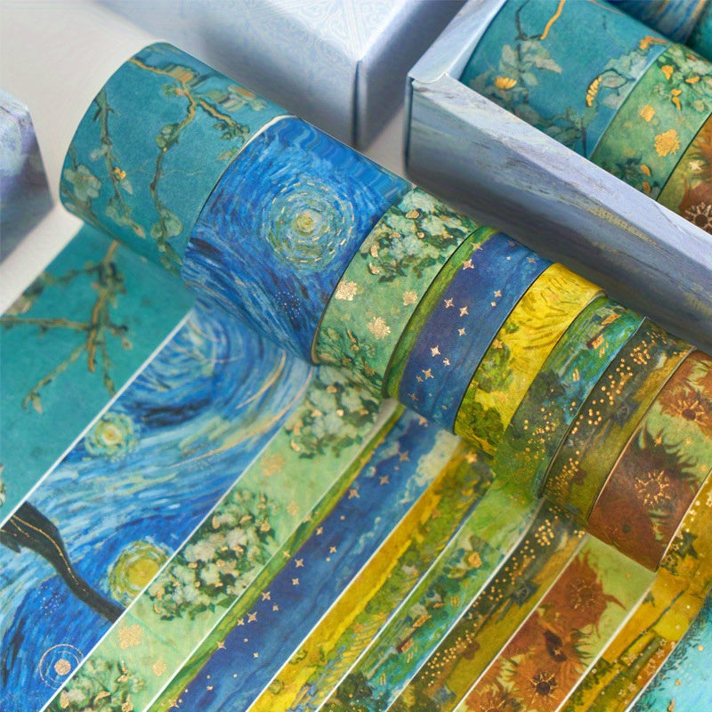 Department Store - 12pcs Combination Tape Valentine's Day, Creative Journal Tape Ancient Style And Paper Tape Diy Decoration Material Hand Account Tape, Creative Beautiful Diy Journal Decoration Material Stickers