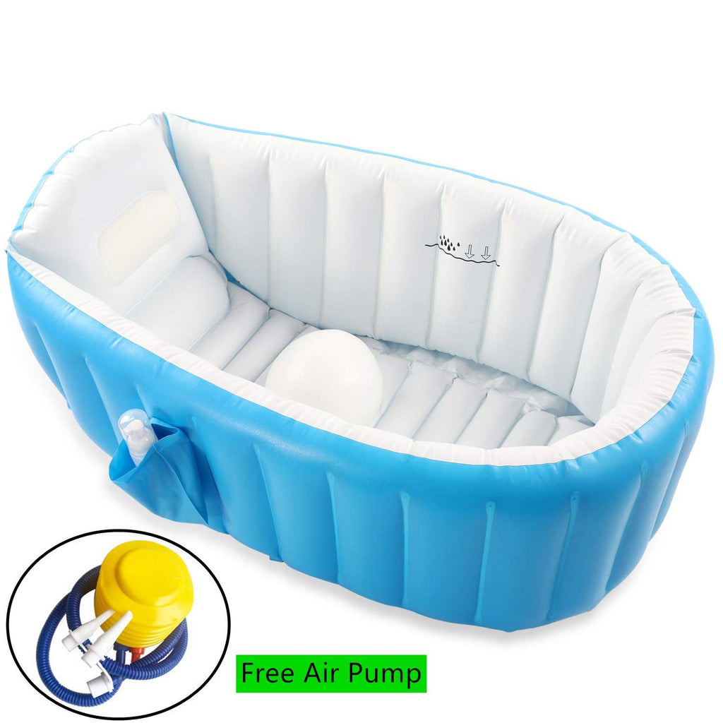 Nice Store - Baby Inflatable Bathtub; Portable Toddler Bathtub Baby Bath Tub Foldable Travel Tub with Air Pump