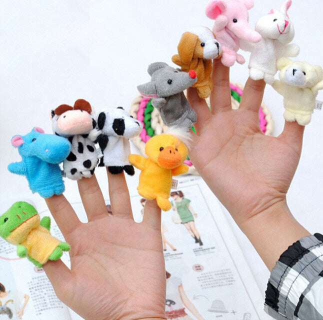 Sensuality Emporium - 10 Pcs/Lot Mini Funny Soft Plush Toys Cartoon Biological Animal Finger Puppet For Child Baby Favor Dolls