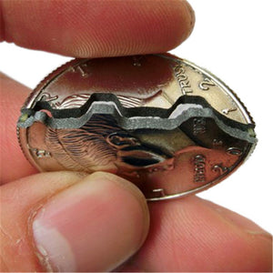 Department Store - Magic Coins &amp; Paper Money Bite Restored Illusion Coin For Magic Show Bitten Coin Half Dollar Magician Coin Dropshipping