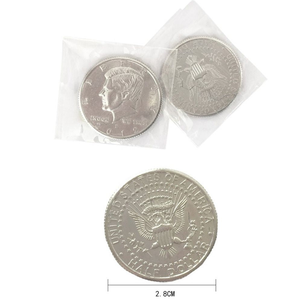 Department Store - Magic Coins &amp; Paper Money Bite Restored Illusion Coin For Magic Show Bitten Coin Half Dollar Magician Coin Dropshipping