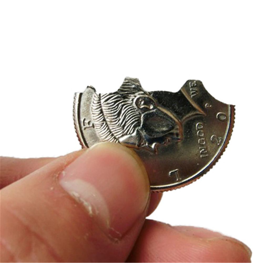 Department Store - Magic Coins &amp; Paper Money Bite Restored Illusion Coin For Magic Show Bitten Coin Half Dollar Magician Coin Dropshipping
