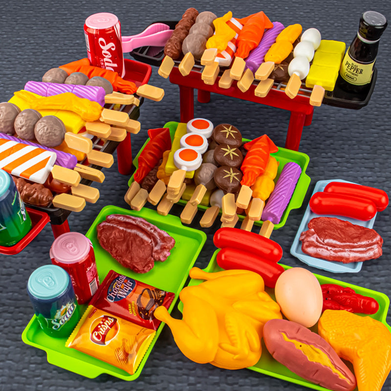 Department Store - Baby Simulation BBQ Pretend Play Kitchen Kid Toy Cookware Cooking Food Barbecue Role Play DIY Educational Gifts for Children ZLL