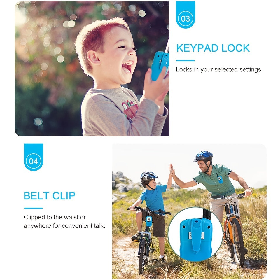 YYDS - 2pc Multifunctional Portable Kids Walkie Talkie With LED Backlight For Outdoor Camping Hiking