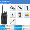 YYDS - 1pc Baofeng BF-888H Ham Two Way Radio; Walkie Talkie With Rechargeable Battery Headphone USB Charge Long Range 16 Channels