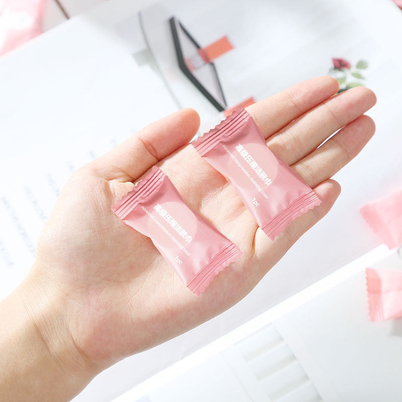 Sensuality Emporium - 30pcs Compressed Travel Cotton Towel Magic Towel Portable Face Towel Soft Napkin Perfect Candy Tissue Water Wet Cleaning Wipe