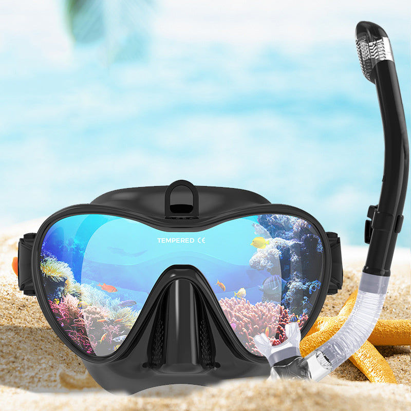 Sensuality Emporium - Professional Anti-Fog Diving Mask Scuba Diving Mask Adult Silicone Mask With Snorkel Full Dry Tube Underwater Swim Equipment
