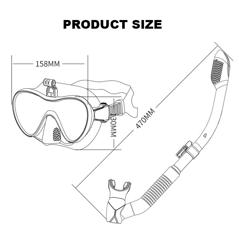 Sensuality Emporium - Professional Anti-Fog Diving Mask Scuba Diving Mask Adult Silicone Mask With Snorkel Full Dry Tube Underwater Swim Equipment