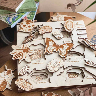 Sensuality Emporium - Montessori Puzzle Children's Educational Human Anatomy Science Animal Planet 3 To 6 Years Old Wooden Multi-layer Puzzle Toy
