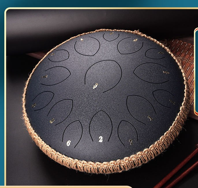 YYDS - 14-inch 15-tone Kongling Drum Guofeng Lotus Drum Steel Tongue Drum Percussion Instrument