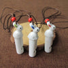 PANDA SUPERSTORE - 5 Packs Ceramic Whistles Necklace Rabbit Shape Handmade Crafts; Random color