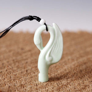 PANDA SUPERSTORE - 3 Packs Creative Ceramics Whistle Decorated Sweater Ornaments Handmade Crafts; Swan