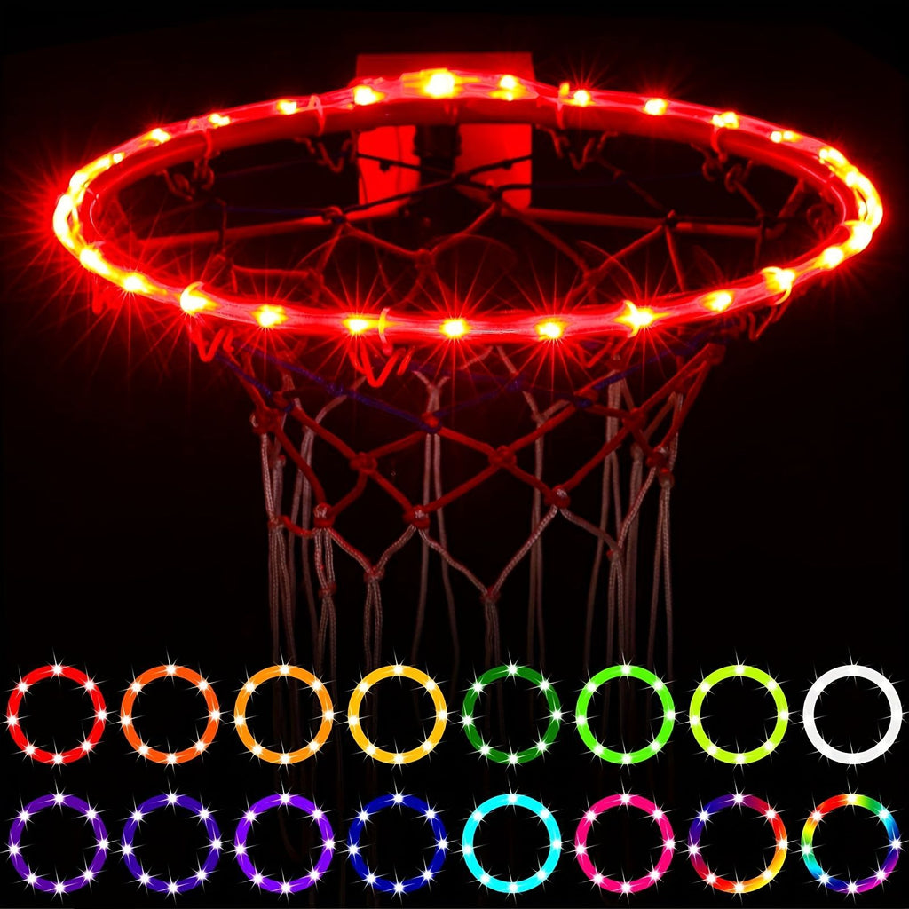 Nice Store - 1pc LED Basketball Hoop Light; Remote Control Basketball Hoop LED Light; Change 16 Colors By Yourself; Waterproof; Outdoor Play At Night; Super Bright; Great Gift For Kids