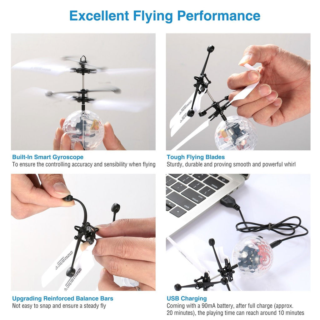 Department Store - RC Flying Balls Electric Infrared Induction Drone Helicopter Ball LED Light Kids Flying Toy