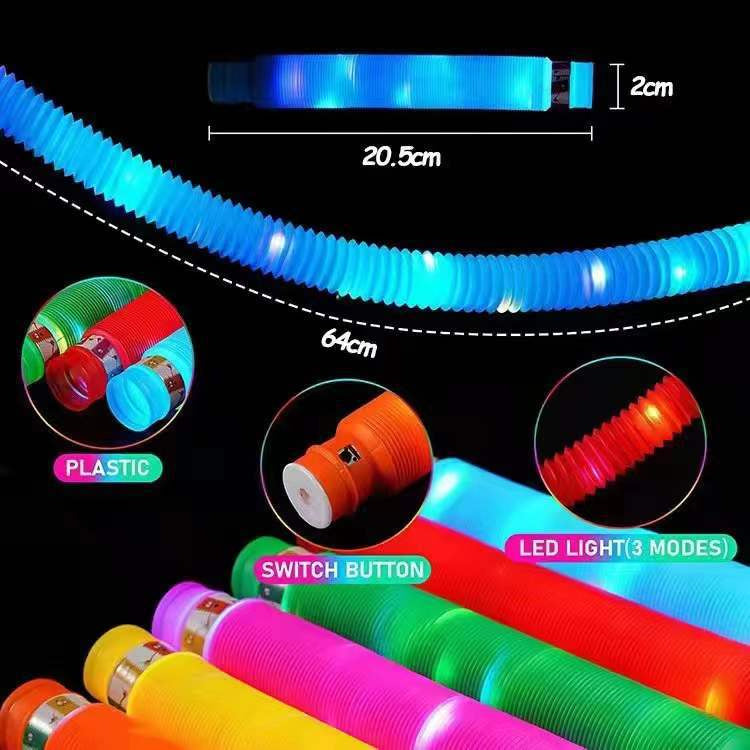 Nice Store - 12 PCS Light up LED Pop Tubes;  Glow Sticks Necklaces & Bracelets Party Pack;  Glow in The Dark Party Favor Supplies Decoration for Halloween;  Wedding;  Birthday;  Camping Games & Activities