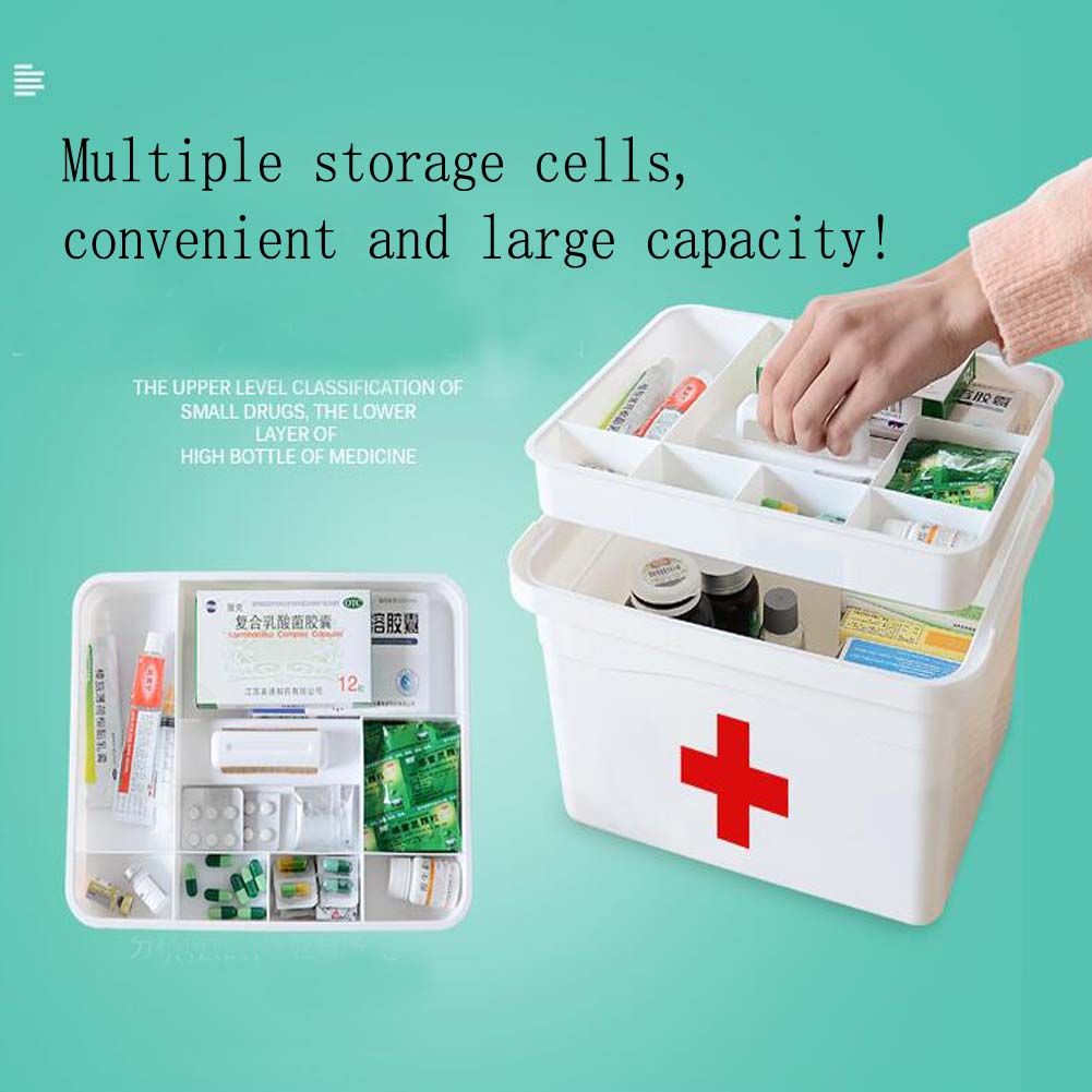DRAGON SONIC - Creative Multi-purpose Medicine Box Lovely Medicine Chest,Blue Handle