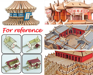 PANDA SUPERSTORE - 3D Wooden Puzzle for Adult The Great Wall DIY Assembly Chinese City Scape Model Home Decor Gift