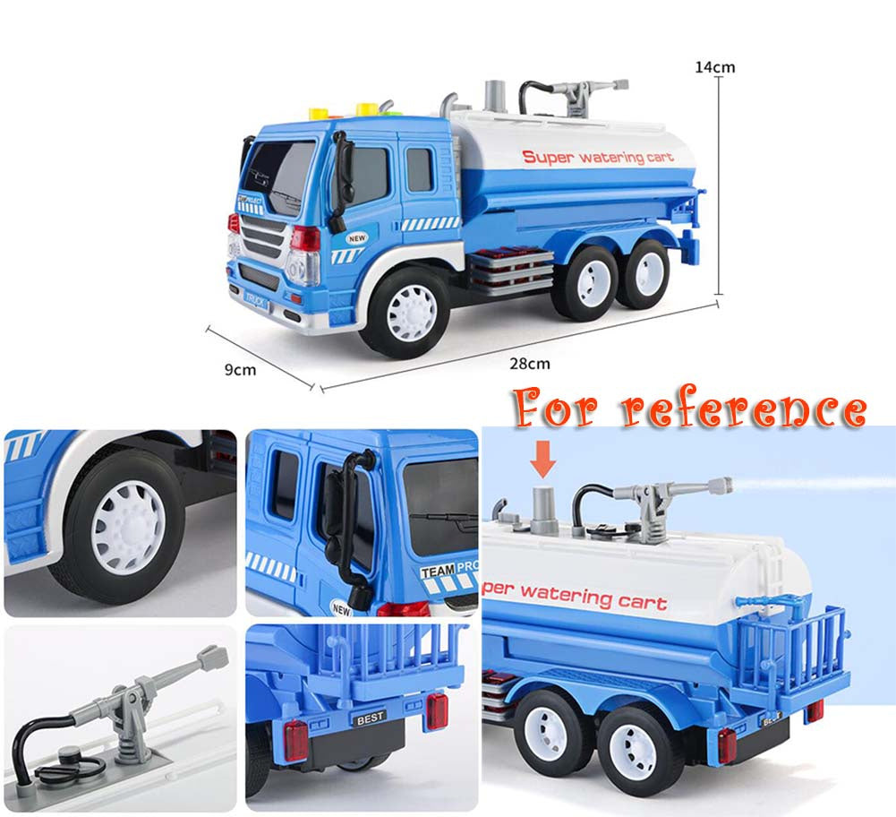 PANDA SUPERSTORE - Sprinkler Car Model Toy with Sound Light Construction Vehicle Plastic Early education, Green