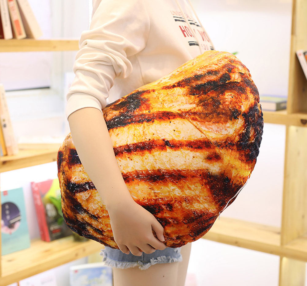 PANDA SUPERSTORE - Novelty Simulation Grilled Pork Chops Soft Plush Toy 50cm for Cats Toy or Sofa Decor