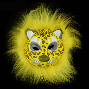 PANDA SUPERSTORE - Funny Yellow Leopard Mask Pretend Play Plastic Halloween Party Novelty Face Mask
