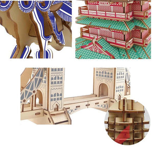 PANDA SUPERSTORE - Tourist Steamship Wooden 3D Model Puzzle Kids DIY Assembly Building Blocks