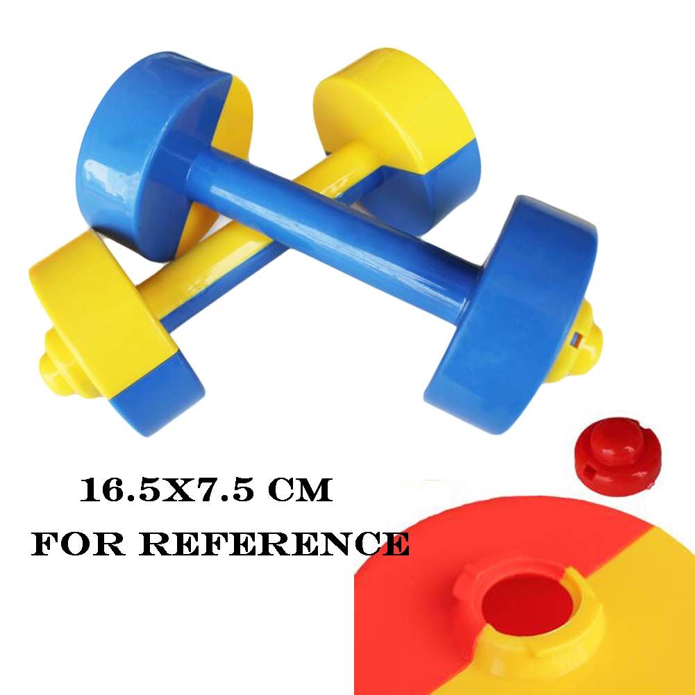 PANDA SUPERSTORE - 2Pairs Plastic Hand Dumbbells Home Gym Morning Exercises Toys for Boys Girls,Yellow Green