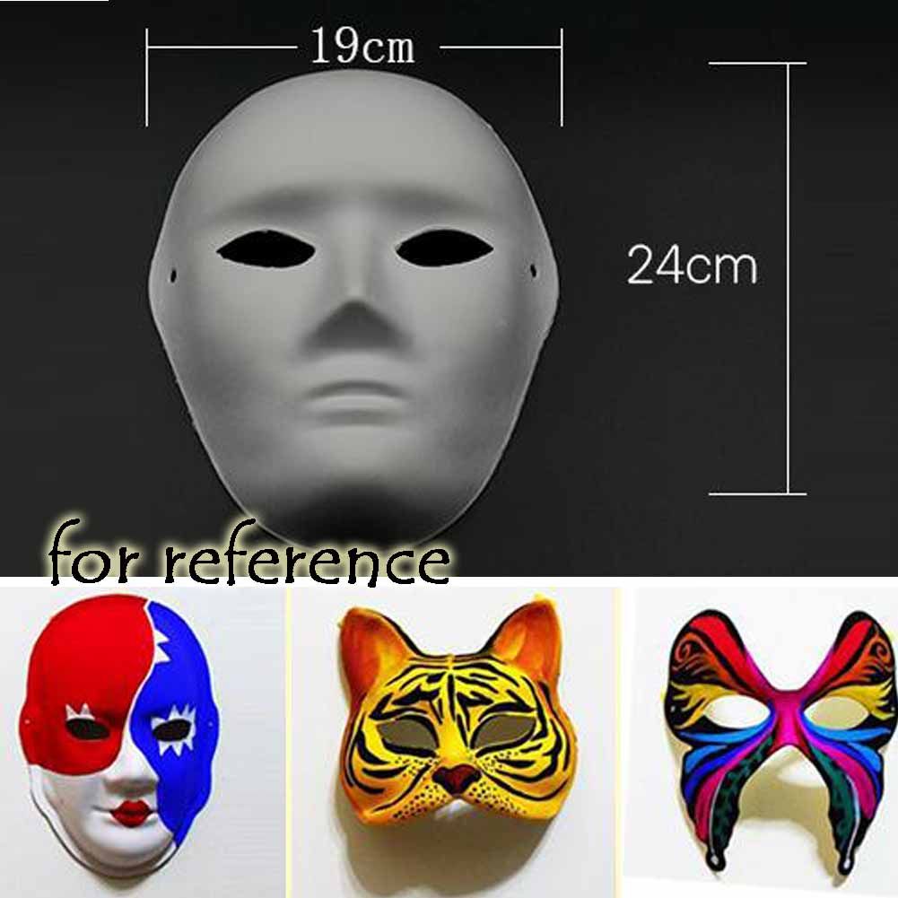 PANDA SUPERSTORE - 10-Packs White Blank Painting Full Mask DIY Paper Mask for Halloween Costumes, Man