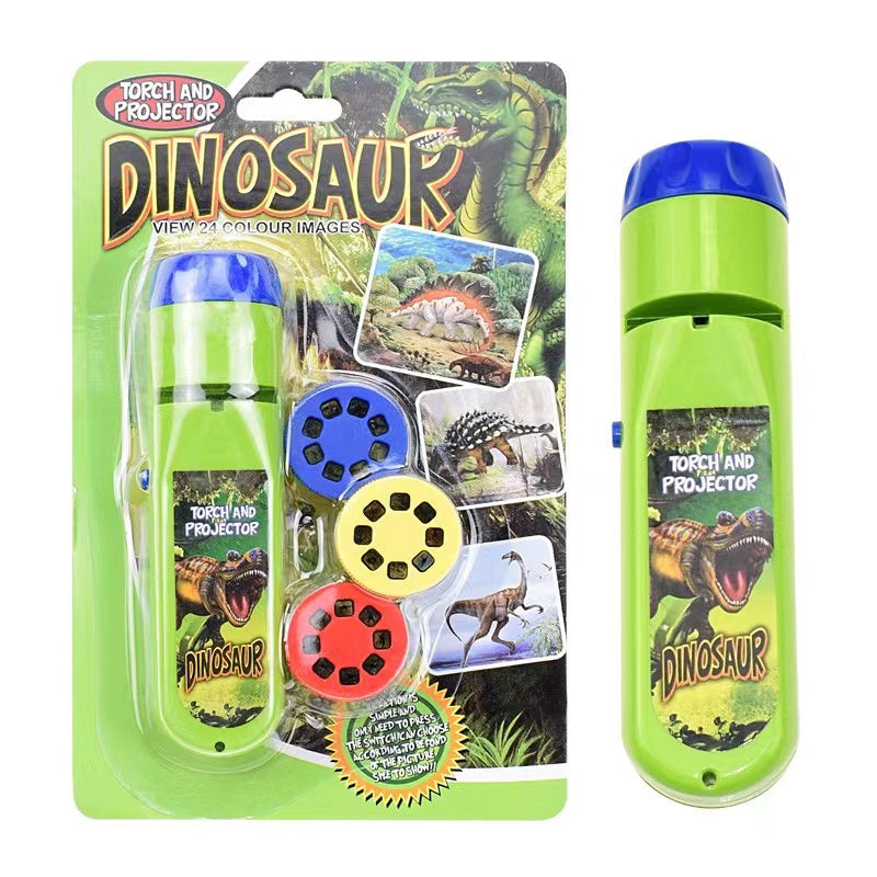 Novelty - Projection Flashlight, Children Projector Light, Cute Cartoon Dinosaur Animal Space Night Photo Light, Bedtime Learning Fun Toys