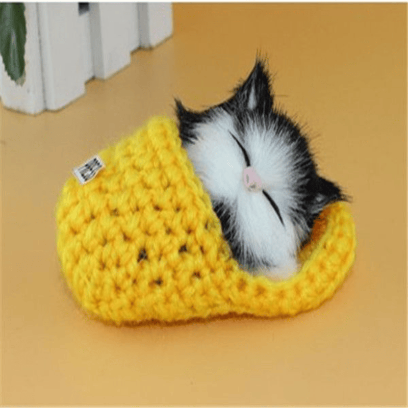 Novelty - Kawaii Simulation Sleeping Kittens Kawaii Plush Cat Doll Toy For Kids Birthday Gift