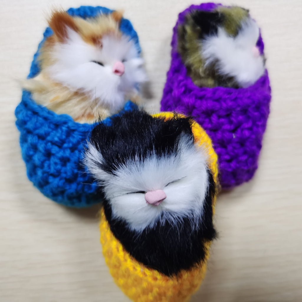 Novelty - Kawaii Simulation Sleeping Kittens Kawaii Plush Cat Doll Toy For Kids Birthday Gift