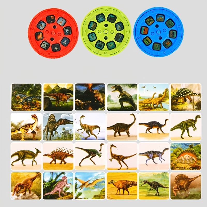 Novelty - Projection Flashlight, Children Projector Light, Cute Cartoon Dinosaur Animal Space Night Photo Light, Bedtime Learning Fun Toys