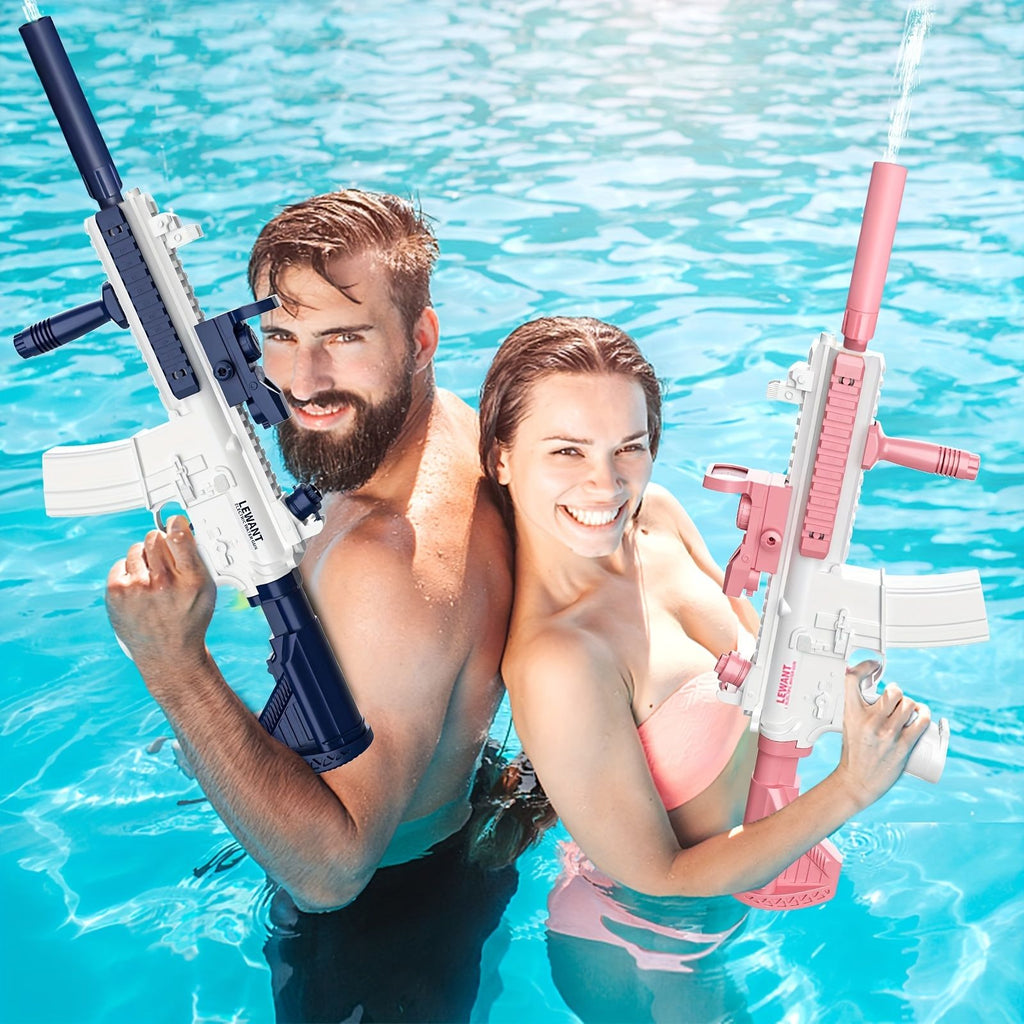 Novelty - M416 Electric Water Gun - Powerful Water Soaker With External Water Bottle Connection - Up To 20 FT Long Range Automatic Toy For Kids & Adults - Perfect For Outdoor Water Pool Shooting Games