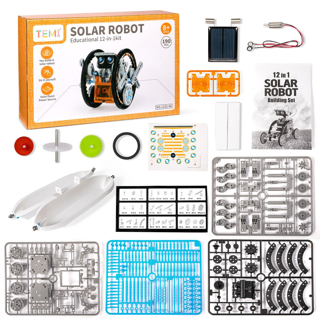 Novelty - STEM Solar Robot Kit For Kids, 12-in-1 Educational STEM Science Experiment Toys, Solar Powered Building Kit DIY For 8 9 10 11 12 13 Years Old Boys & Girls Kids Toy