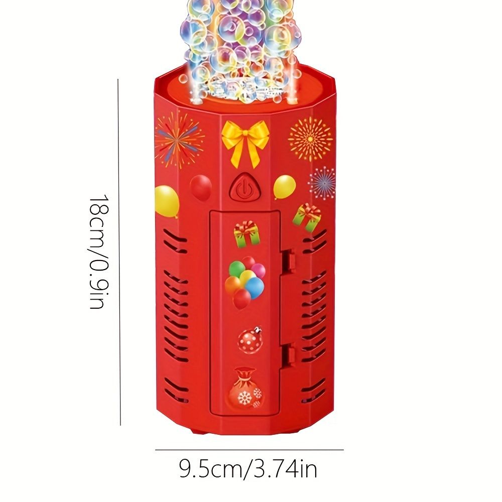 Novelty - Happy Bubble Machine 12 Holes With Lighting And Sound Effects Holiday Party Children's Party Bubble Machine Self-purchased 4*AA Batteries Need To Buy Bubble Liquid To Use