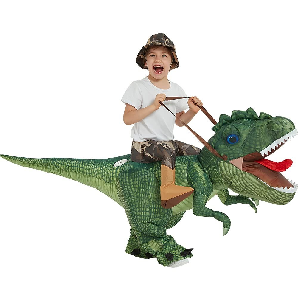 Novelty - Adult Child Boys Girls Funny Inflatable Dinosaur Costume Riding Tyrannosaurus Rex Cosplay Fancy Dress Kids Halloween Party