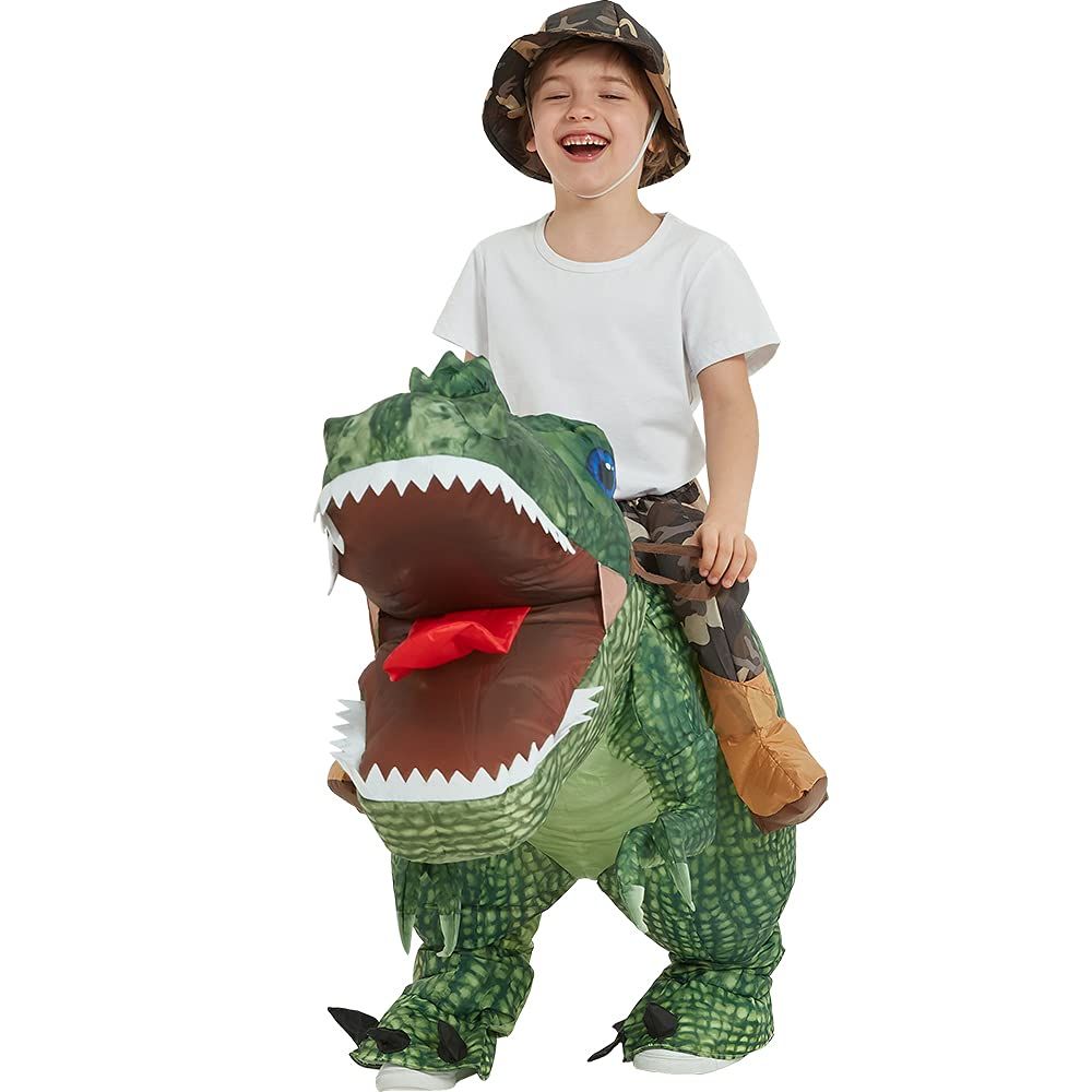 Novelty - Adult Child Boys Girls Funny Inflatable Dinosaur Costume Riding Tyrannosaurus Rex Cosplay Fancy Dress Kids Halloween Party