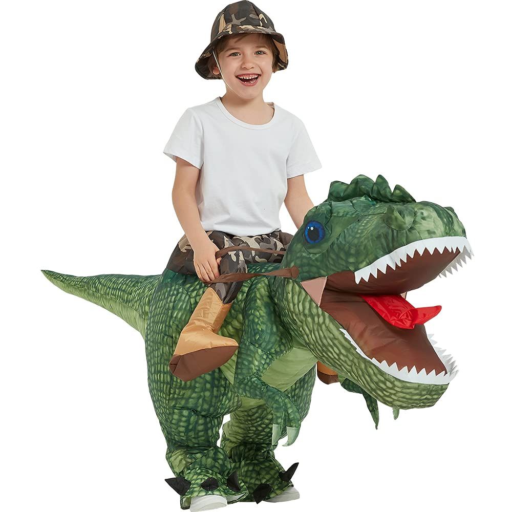 Novelty - Adult Child Boys Girls Funny Inflatable Dinosaur Costume Riding Tyrannosaurus Rex Cosplay Fancy Dress Kids Halloween Party