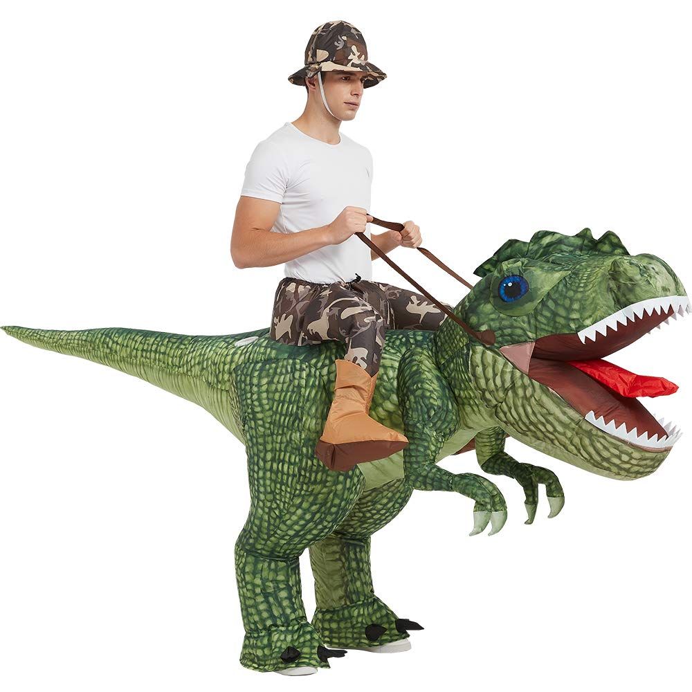 Novelty - Adult Child Boys Girls Funny Inflatable Dinosaur Costume Riding Tyrannosaurus Rex Cosplay Fancy Dress Kids Halloween Party