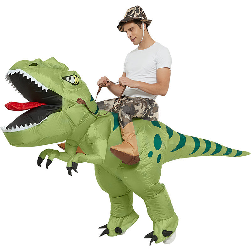 Novelty - New Hot Sale Funny Child Adult Inflatable Riding Green Dinosaur Cosplay Costume Kids Fancy Dress Halloween Holiday Theme Party