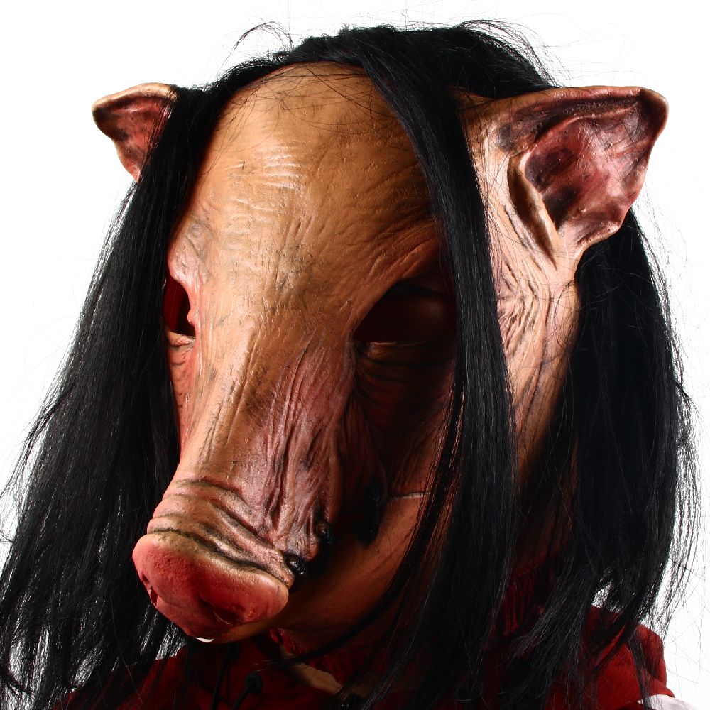 Novelty - Halloween Scary Saw Pig Head Mask Cosplay Party Horrible Animal Masks Horror Adult Costume Fancy Dress Accessories