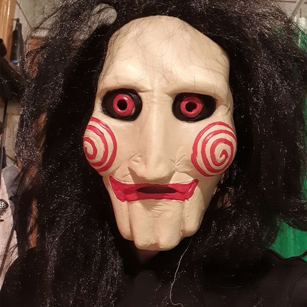 Novelty - Halloween Party Costume Latex Horror Saw Mask Movie Horror The Puppet Jigsaw Full Head Mask Fancy Dress Party Accessories