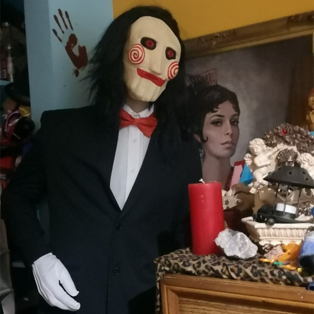 Novelty - Halloween Party Costume Latex Horror Saw Mask Movie Horror The Puppet Jigsaw Full Head Mask Fancy Dress Party Accessories