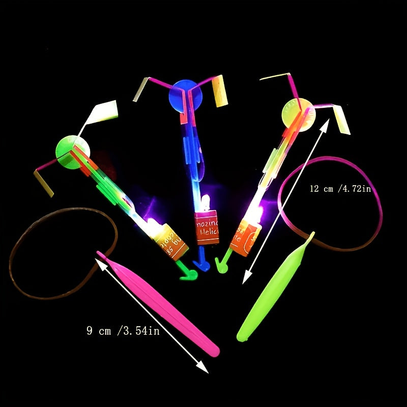 Department Store - 5pcs Magical LED Lights, Random Colors, Flying Arrows, Rocket Helicopters, Flying Toys, Party Fun Gifts, Slingshot Flying Helicopters, Birthday/Thanksgiving/Christmas Halloween