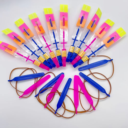 Department Store - 5pcs Magical LED Lights, Random Colors, Flying Arrows, Rocket Helicopters, Flying Toys, Party Fun Gifts, Slingshot Flying Helicopters, Birthday/Thanksgiving/Christmas Halloween