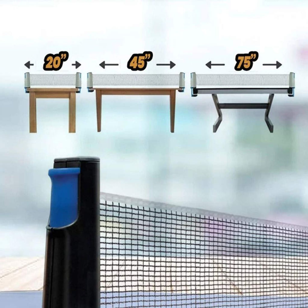 ALL4U - Ping Pong Portable Net and Post Set with PVC Storage Bag, Retractable Table Tennis Net Replacement, 6 Feet 1.8 M, Fits Tables Up to 2.0 inch (5.0 cm)