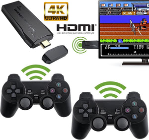 oh my god - Wireless Retro Game Console- Plug & Play Video TV Game Stick With 10000+ Games Built-in- 64G- 9 Emulators- 4K HDMI Output For TV With Dual 2.4G Wireless Controllers