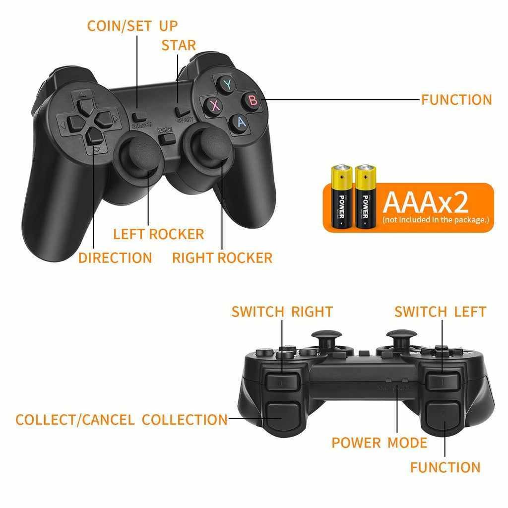 oh my god - Wireless Retro Game Console- Plug & Play Video TV Game Stick With 10000+ Games Built-in- 64G- 9 Emulators- 4K HDMI Output For TV With Dual 2.4G Wireless Controllers