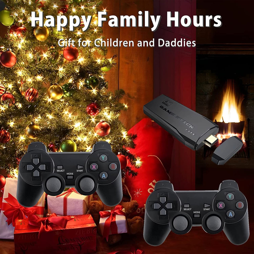 oh my god - Wireless Retro Game Console- Plug & Play Video TV Game Stick With 10000+ Games Built-in- 64G- 9 Emulators- 4K HDMI Output For TV With Dual 2.4G Wireless Controllers