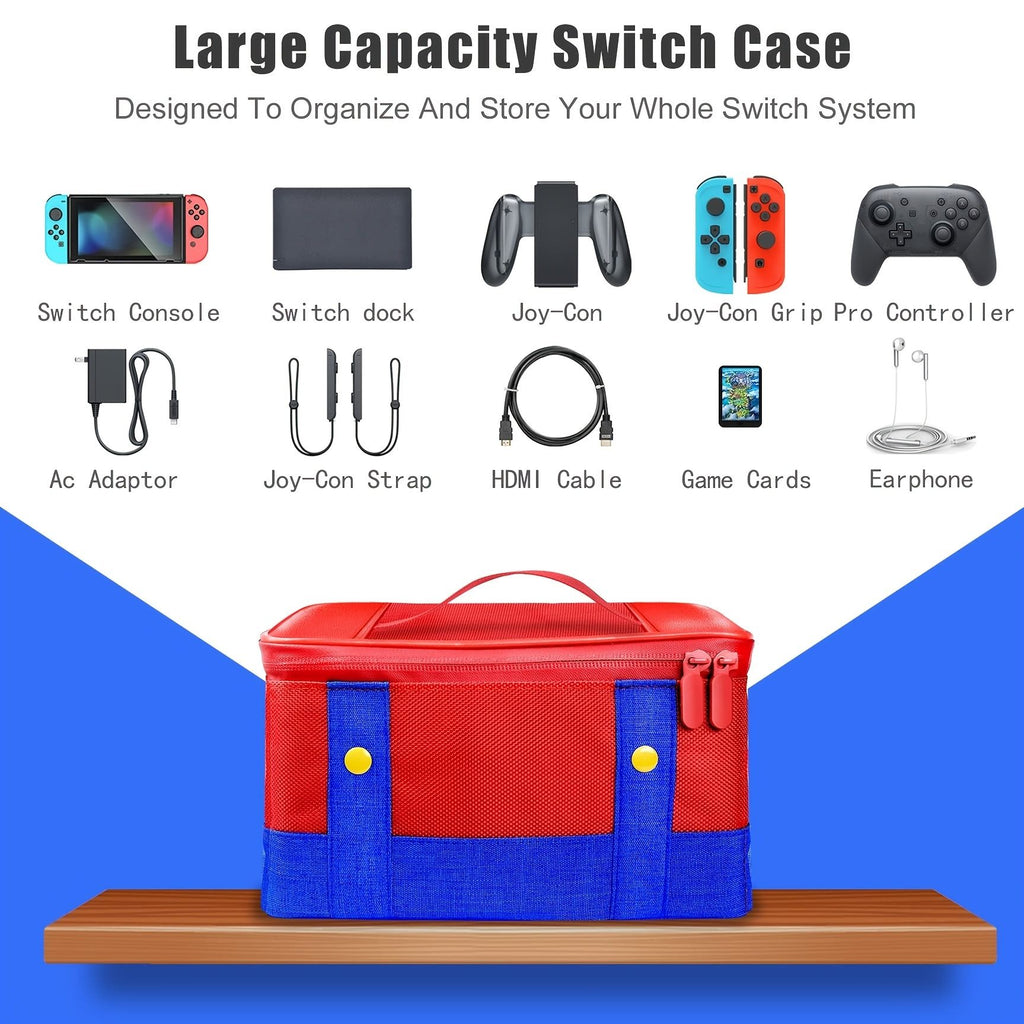 oh my god - Large Carrying Protective Case For Switch OLED Console Pro Controller- Travel Storage Bag Case For Switch Accessories