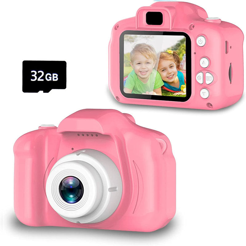 oh my god - Children's Digital Camera Can Take Pictures And Read Cards Small Student Portable Toy Camera Girl Birthday Gift Christmas- Kids Digital Camera with 32G sdcard